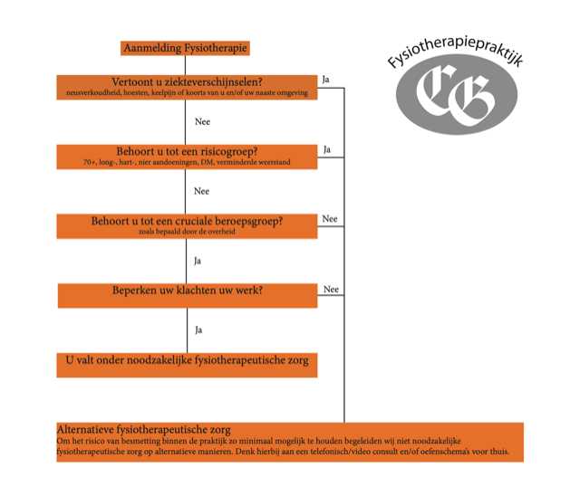 Stroomschema Noodzakelijke Fysiotherapeutische Zorg