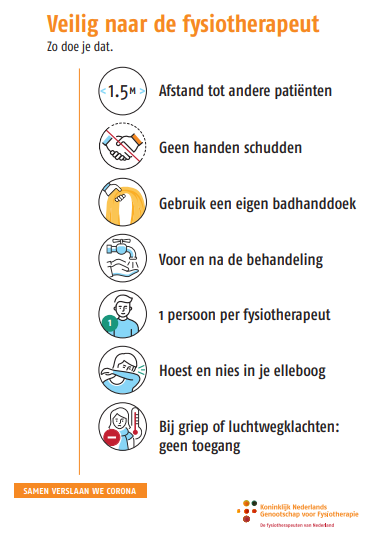 Veilig naar de fysiotherapeut Veilig naar de fysiotherapeut